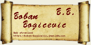 Boban Bogičević vizit kartica